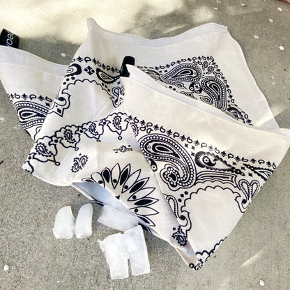 tan ice bandana with insulated pocket